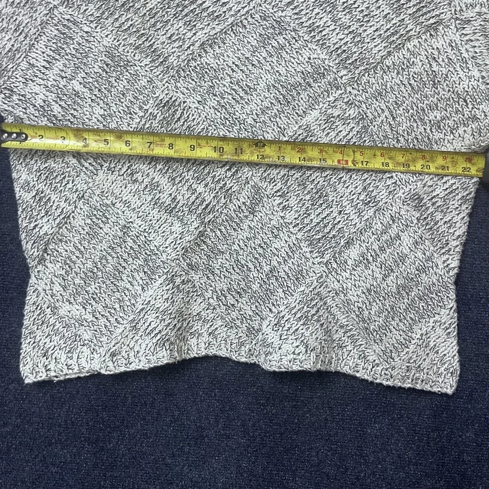 Eileen Fisher Sweater Womens‎ XL Black White Marled Round Neck Diamond Knit Boxy